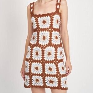 En Saison Crochet Mini Dress Size Small